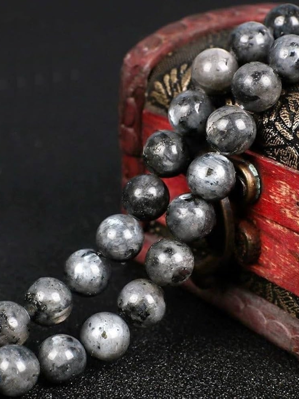 Natural Blue Pearl Larvikite Bracelet